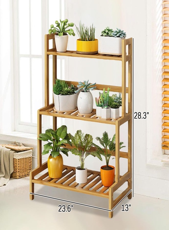 Simcat Plant Stand Indoor - Plant Stand Outdoor for Multiple Plants Wood Plant Shelf Multi-tier Planter Stand Flower Stand for Patio Garden Living Room Balcony Bedroom (3 layers- 60 * 33 * 72cm) - Image 2