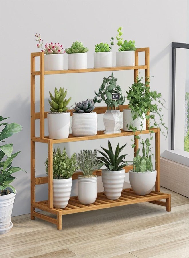 Simcat Plant Stand Indoor - Plant Stand Outdoor for Multiple Plants Wood Plant Shelf Multi-tier Planter Stand Flower Stand for Patio Garden Living Room Balcony Bedroom (3 layers- 60 * 33 * 72cm) - Image 5