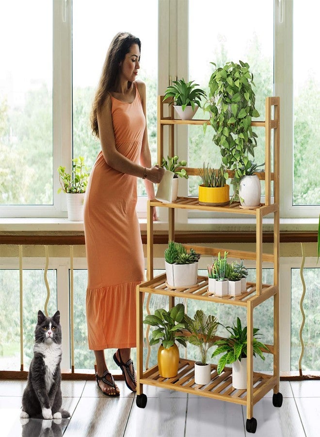Simcat Plant Stand Indoor - Plant Stand Outdoor for Multiple Plants Wood Plant Shelf Multi-tier Planter Stand Flower Stand for Patio Garden Living Room Balcony Bedroom (3 layers- 60 * 33 * 72cm) - Image 4