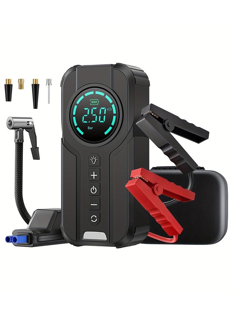 Jump Starter with Air Compressor 1000A 12V 150PSI 38.48Wh Car Battery Jump Starter 6.0L Gas and 3.0L Diesel Smart Jumper with Display and Emergency Light - Image 1