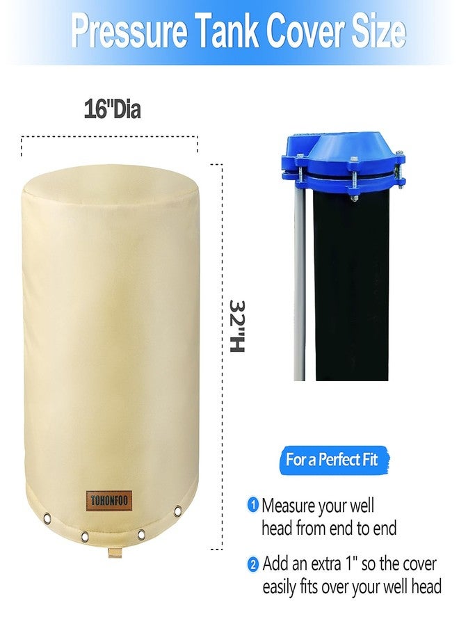 TOHONFOO Round Well Head Cover (5°F) - Insulated Well Pump Cover - Decorative Well Pump Covers - Thickened 3 Layers Well Covers for Water Wells Freeze Proof, 16"Dia x 32"H, Beige - Image 4