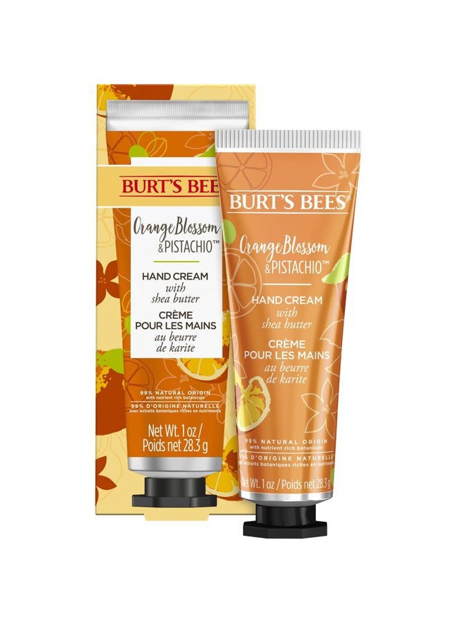 Burt's Bees Hand Cream for Very Dry Hands, Orange Blossom & Pistachio, Hand Moisturiser With Shea Butter, 28.3g - Image 1