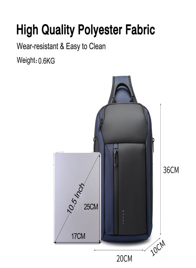 FANDARE Sling Bags Business Chest Pack Men One Shoulder Backpacks Unbalance Ultralight Sport Crossbody Bags for Work Commuter Outdoor Travel Running Gym Daypacks Waterproof Polyester Blue - Image 3