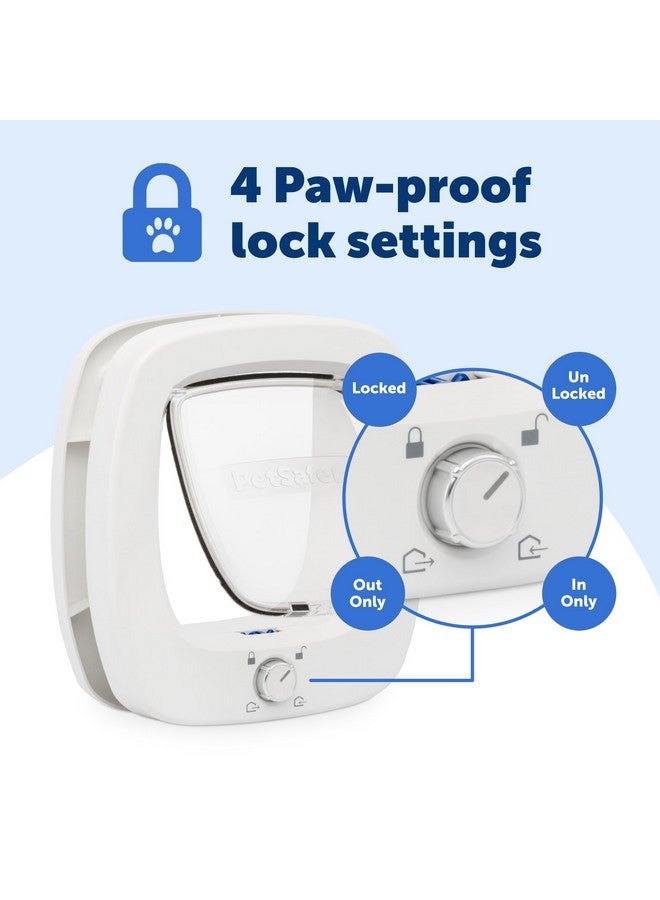 بيت سيف باب PetSafe للقطط الكبيرة - باب متعدد الحيوانات الأليفة، باب للقطط بقفل مصنوع للاستخدام الداخلي والخارجي، مناسب للحيوانات الأليفة التي يصل وزنها إلى 25 رطلاً، قفل دفع ودوران في 4 اتجاهات لمزيد من الأمان - غطاء إغلاق ناعم لمزيد من الأمان - Image 3