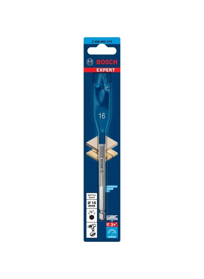 BOSCH Expert Self-Cut Speed Spade Drill Bit Silver and Blue 16 x 152mm JE2 608 900 315  - Image 2