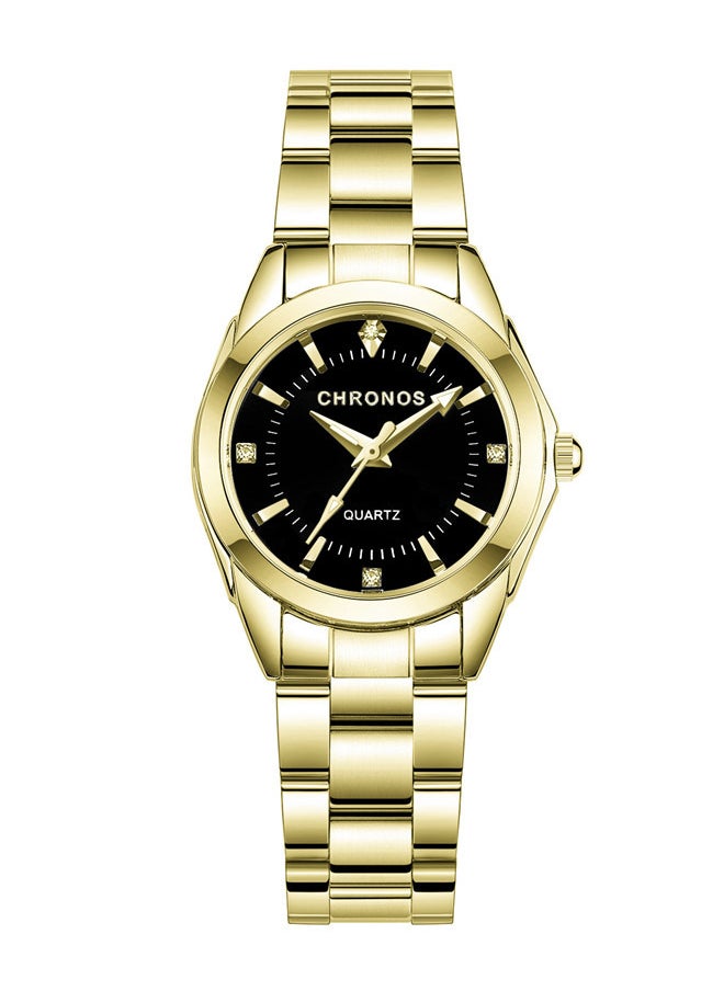 CHRONOS - Lady Dress Analog Quartz Watch with Stainless Steel Band, Casual Fashion Waterproof Watches Diamond Rhinestone Luminous Wristwatch - Image 1