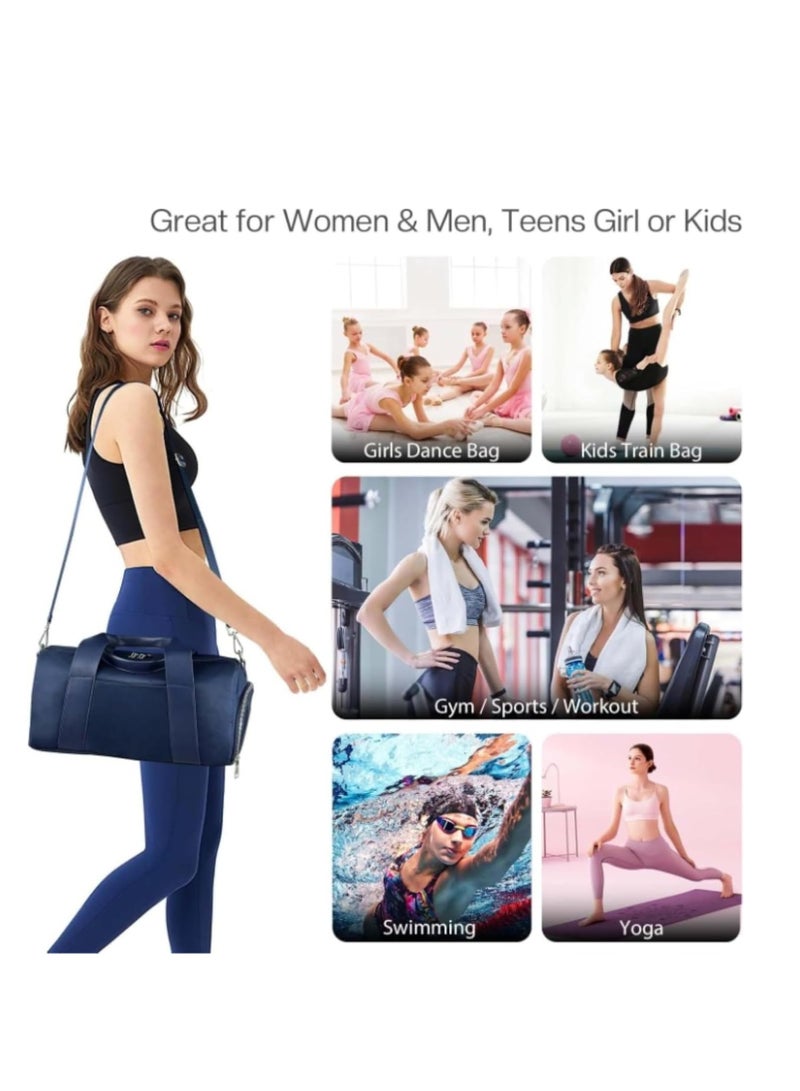 Gym Bag,Custom Shoe Pocket Gym Bag Waterproof Sports Bag,Dry Wet Separated Gym Bag,Carry On Luggage Bag Large Capacity Crossbody Tote Bag with Fixed Strap and Shoe Compartment for Travel, Sports Gym, Workout Outdoor, Overnight & Weekender (Blue) - Image 5
