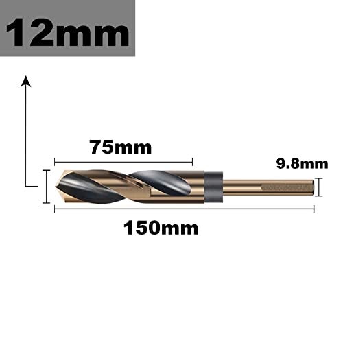 LEPEVNEY 12mm Reduced Shank Twist Drill Bit with 10mm Shank for Stainless Steel Aluminum Alloy Metal Copper Plastic Wood, Made of High Speed Steel 4341 Ideal for Drilling Steel Plate - Image 2