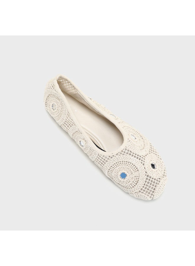 Zara Spring New Small Batch Women's Casual Versatile Boho Knitted Flats - Image 5
