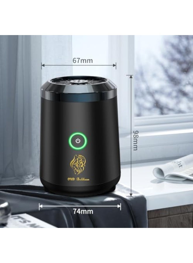 ELTRAZONE Portable Mini Incense Burner, Rechargeable USB Electric Bakhoor & Oud Diffuser, Arabic Incense Holder Mubkhar, Compact Aromatherapy Burner for Home, Office, Travel & Car Black - Image 3