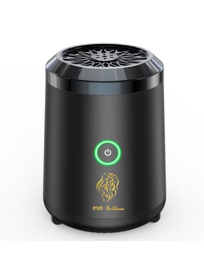 ELTRAZONE Portable Mini Incense Burner, Rechargeable USB Electric Bakhoor & Oud Diffuser, Arabic Incense Holder Mubkhar, Compact Aromatherapy Burner for Home, Office, Travel & Car Black - Image 2