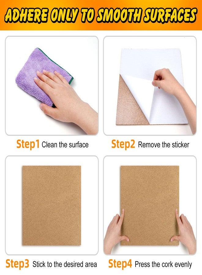 TUPARKA 4 Pack Cork Board 12"x12" - 1/4" Self-Adhesive Corkboards With 100 Push Pins, Bulletin Boards, Square Cork Tiles for Home, School, Office Decorative (4, 12"x12") - Image 4