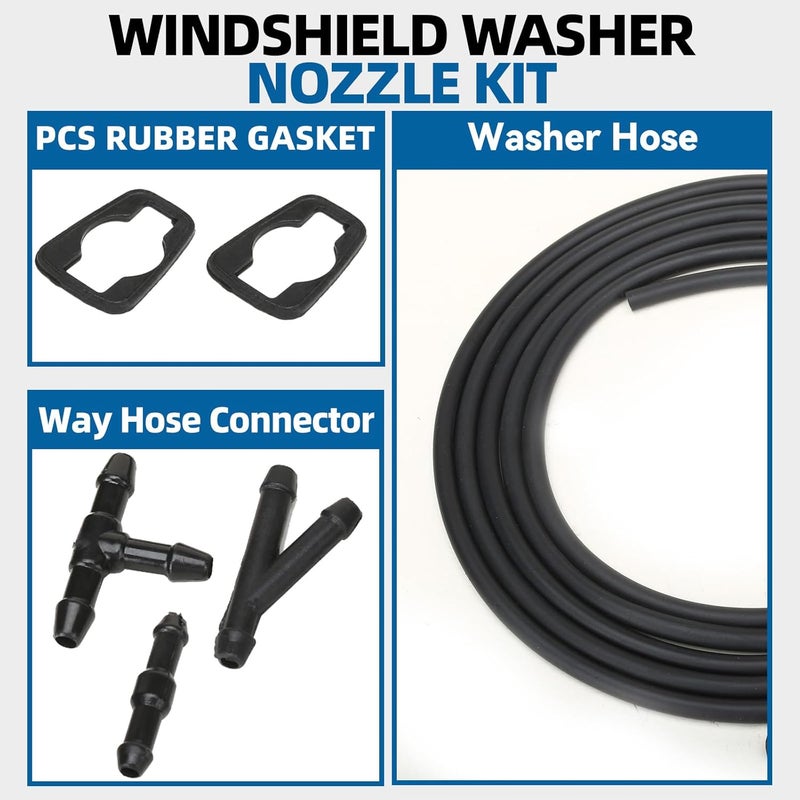 MITZONE Windshield Washer Nozzle Kit - Compatible with 2008-2010 Ford F250, F350, F450, F550 Super Duty - Replace 7C3Z-17603-A - Image 3