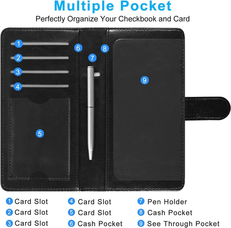ACdream Checkbook Cover, Leather RFID Blocking Check Book Wallet - Image 4