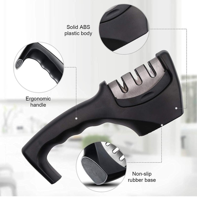 EMORSKY Knife Sharpener for Kitchen 3Stage Knife Sharpener Helps Repair Restore Polish Blades - Image 4
