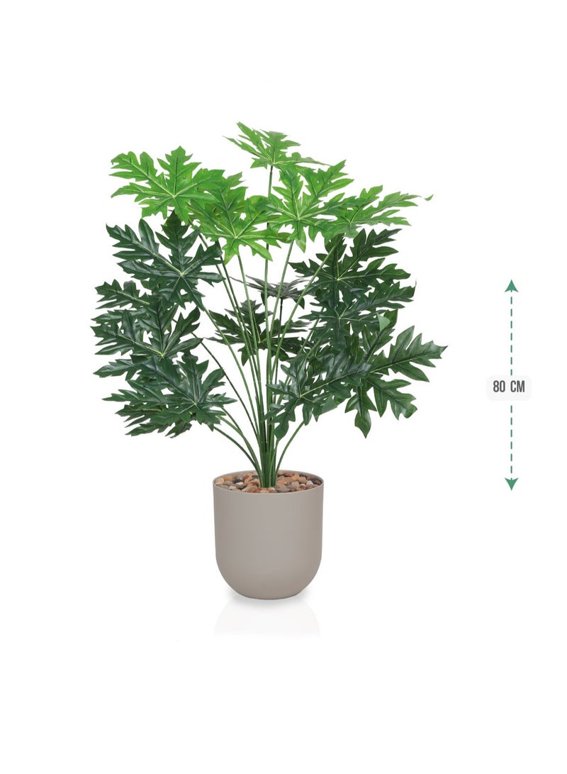 Alrassi Artificial Papaya Leaf Plant – 85 cm Height – A Stylish Tropical Touch for Indoor Spaces          Ask ChatGPT  - Image 2
