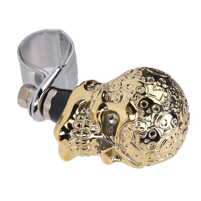 Skull Steering Wheel Knob 3cm Silver Resin Wear Resistant High Temperature Resistant - Easy Install Steering Power Booster Steering Wheel Spinner for Cars Trucks Tractors Boats - Image 3