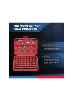 Neiko 10048A Security Bit Set 100-Piece Set Cr-V Steel 1/4-inch Adapters Phillips Slotted Hex Torx Star Tamperproof Pozi Square Spanner Torque Tri-Wing Clutch Spline Wing Nut, Security Torx Bit Set  - Image 3