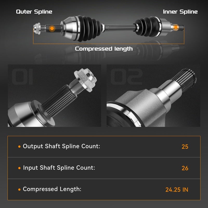 BRTEC Front CV Axle Shaft Assembly for Ford Focus (2000-2005) - Driver Side - Image 2