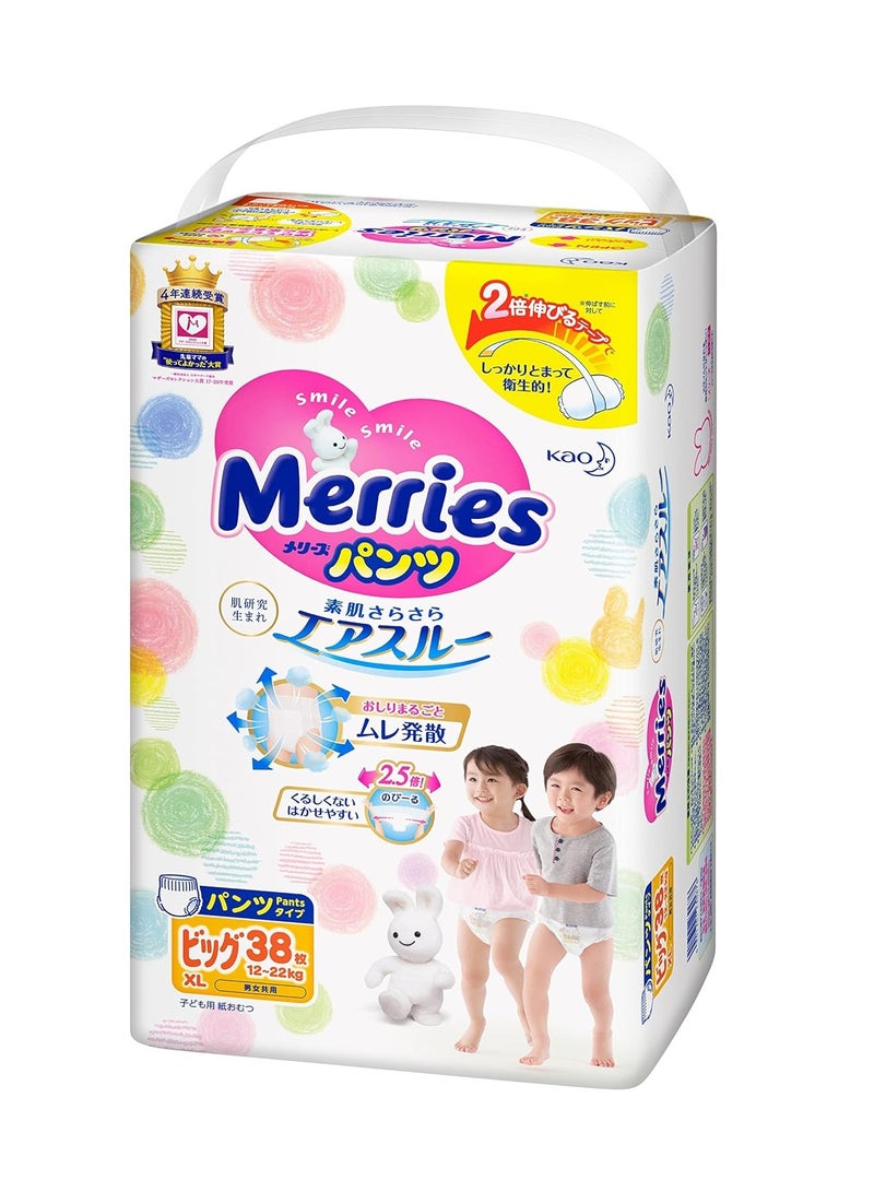 Merries Japanese Diapers Pants XL 12-22 Kg  38 Pieces - Image 1