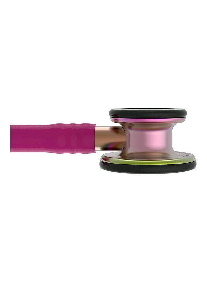 3M Littmann Classic III Monitoring Stethoscope, Rainbow-Finish, Raspberry Tube - Image 2