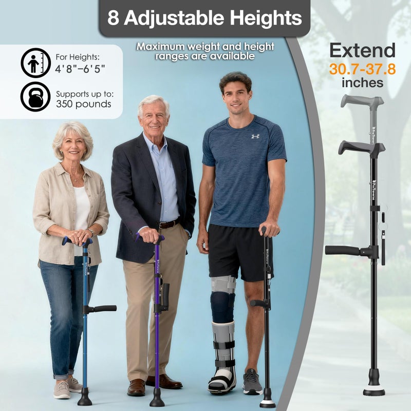ProTraverse Walking Cane for Men & Women,Foldable,Adjustable,Self Standing Cane with Second Handle,350lbs Heavy Duty,All Terrain,Collapsible Walking Sticks for Seniors & Adults,Black - Image 5