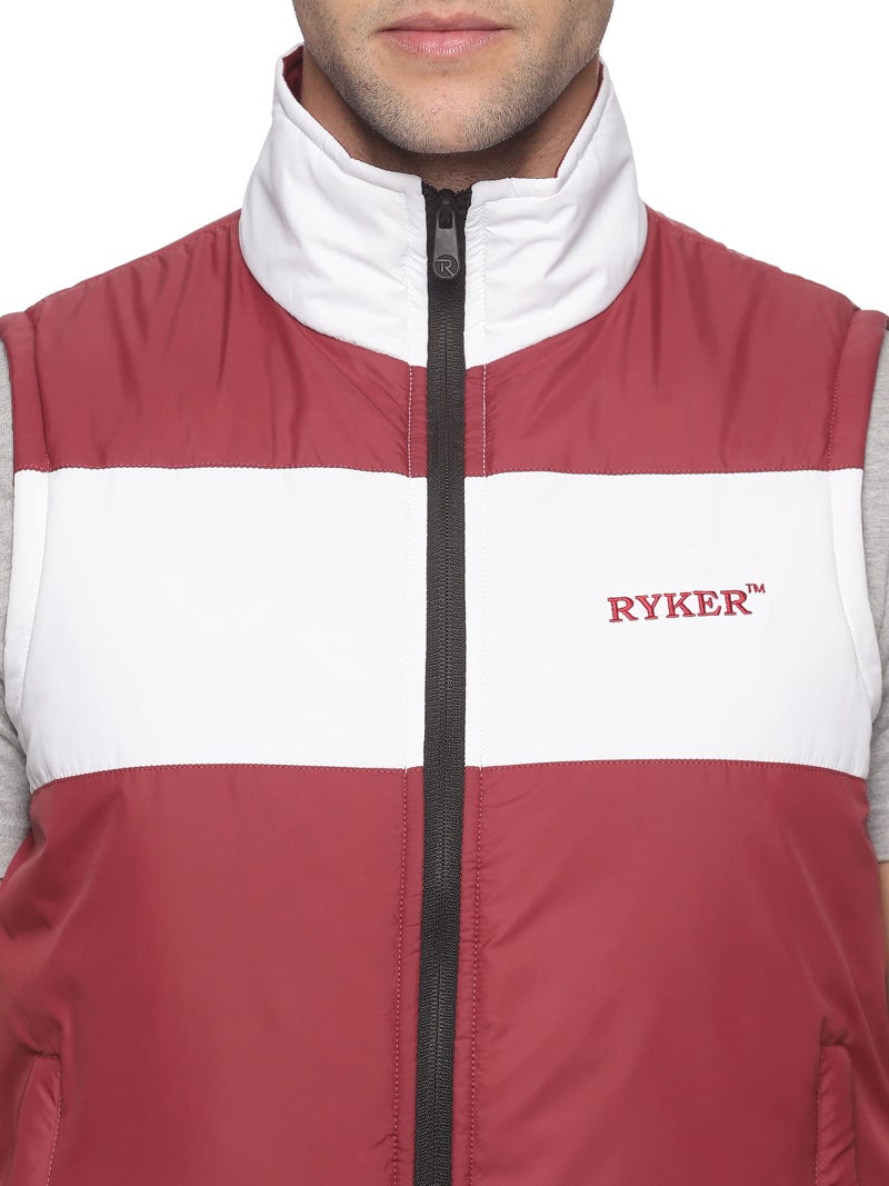 Ryker Men's Sleeveless Solid Jacket (MAROON)_S - Image 5