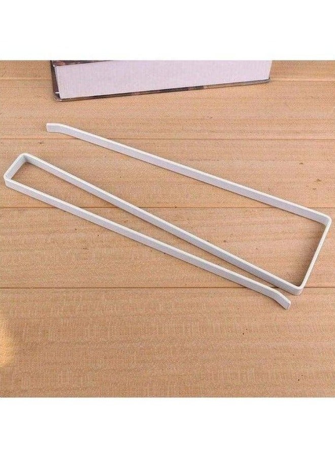 RollsTimi  Iron Roll Paper Rack Kitchen Cabinet Hanging Towel Rack White - Image 3