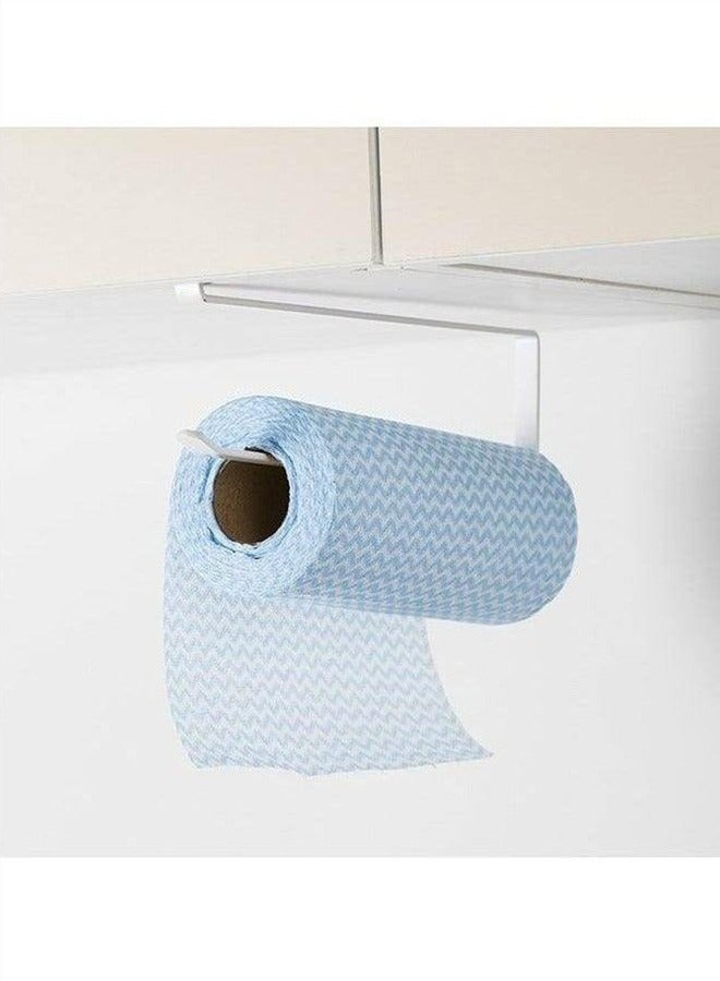 RollsTimi  Iron Roll Paper Rack Kitchen Cabinet Hanging Towel Rack White - Image 4