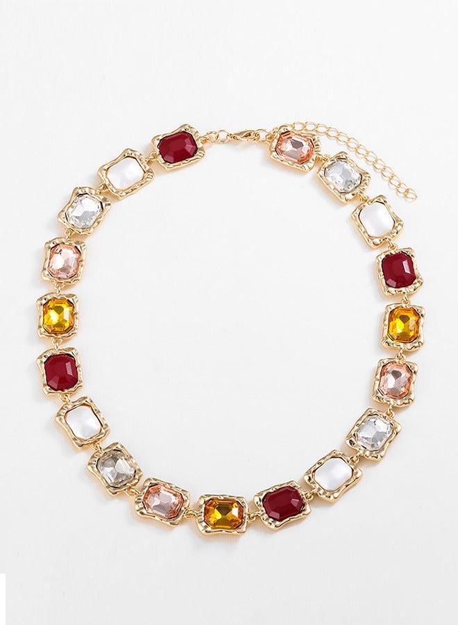 جيوان العلامة التجارية الجديدة تصميم الزجاج الملون قلادة الماس هدية لزوجة صديقته - Image 1