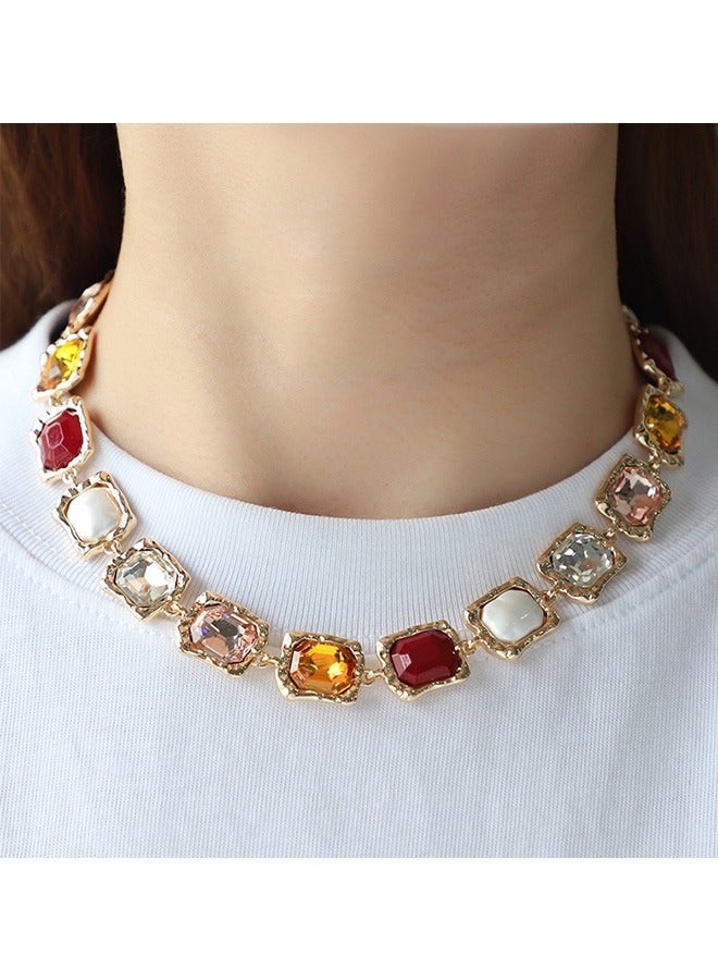 جيوان العلامة التجارية الجديدة تصميم الزجاج الملون قلادة الماس هدية لزوجة صديقته - Image 3