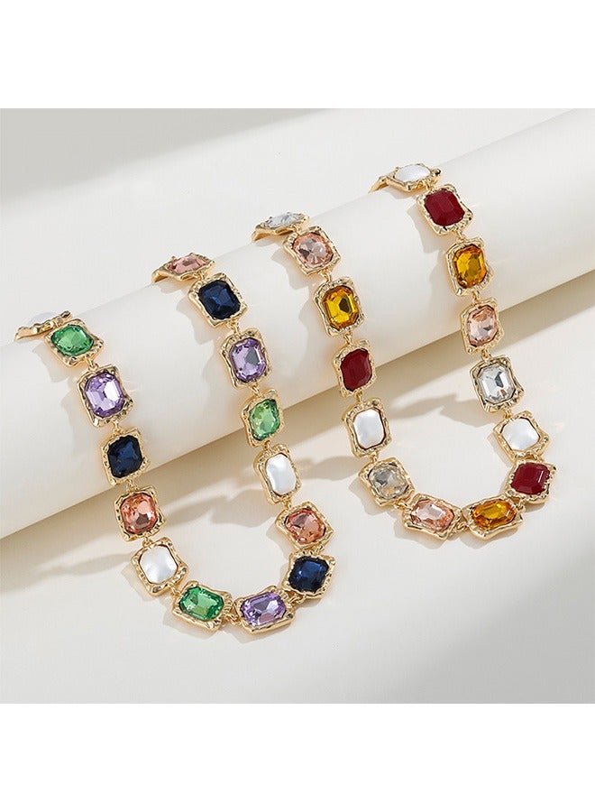 جيوان العلامة التجارية الجديدة تصميم الزجاج الملون قلادة الماس هدية لزوجة صديقته - Image 4