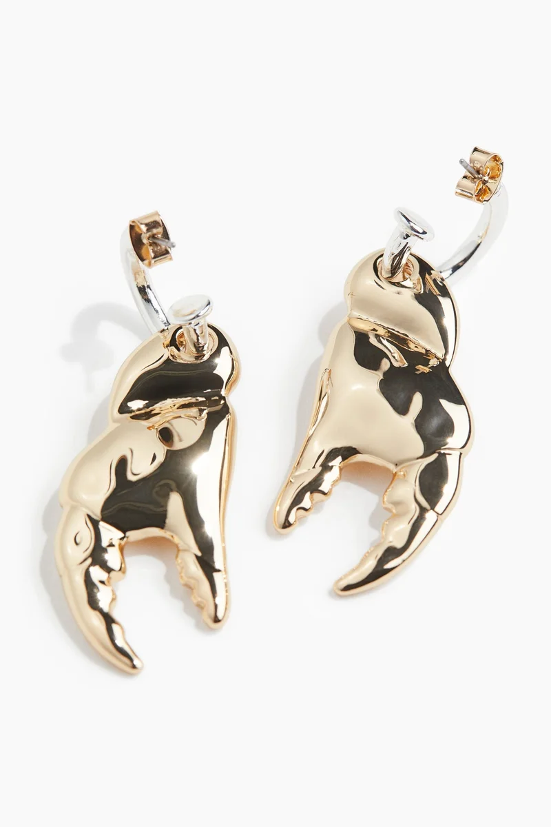 اتش اند ام Claw-pendant earrings