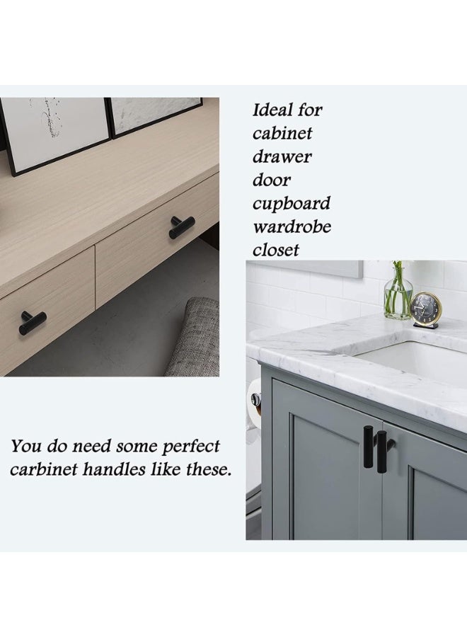 Bukela Kitchen Cabinet Knobs, 10 PCS Black Knobs for Dresser, Drawer Pulls and Knobs with Sturdy Stainless Steel, Knobs for Dresser Drawers for Cabinet Hardware 5cm Length Single Hole T Bar - Image 5