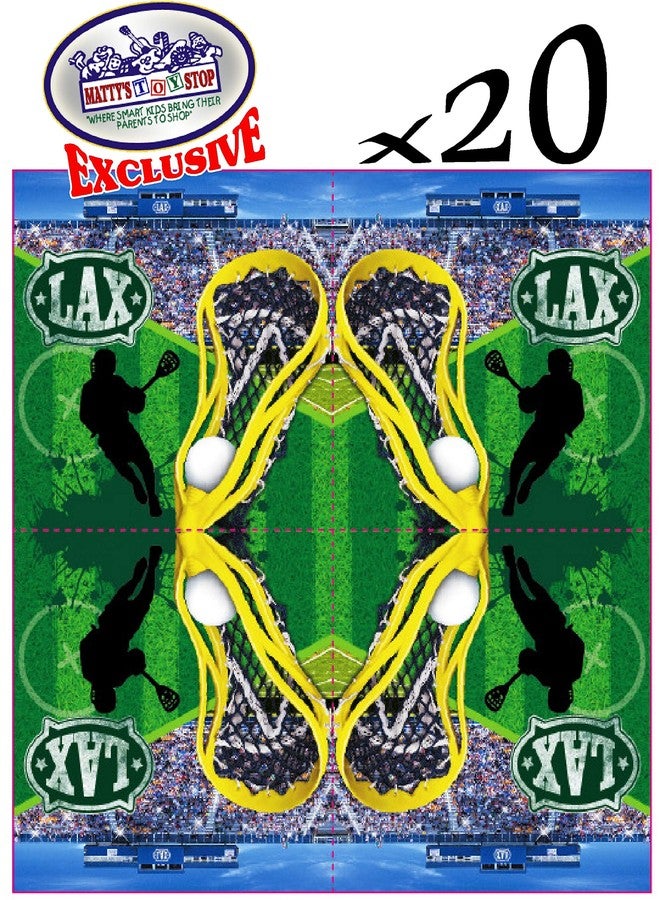 Matty's Toy Stop Deluxe Lacrosse (LAX) Theme Party Supplies Set for 20 People, Includes 20 Large Plates, 20 Small Plates, 20 Napkins, 20 Cups & 2 Table Covers - Perfect for Gameday or Birthday (82 Pieces Total) - Image 4
