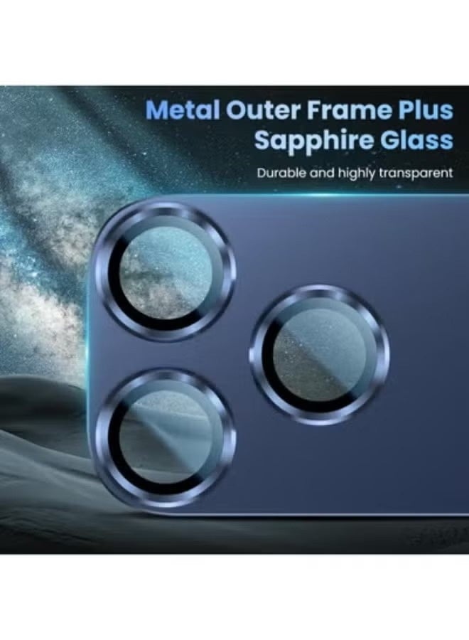 ACLIX Camera Lens Protector for iPhone 17 Pro Max | Metal Tempered Glass Rear Camera Cover, Anti-Scratch, Case-Friendly, Easy Installation | Strong Adsorption & High Transparency – Deep Blue - Image 4