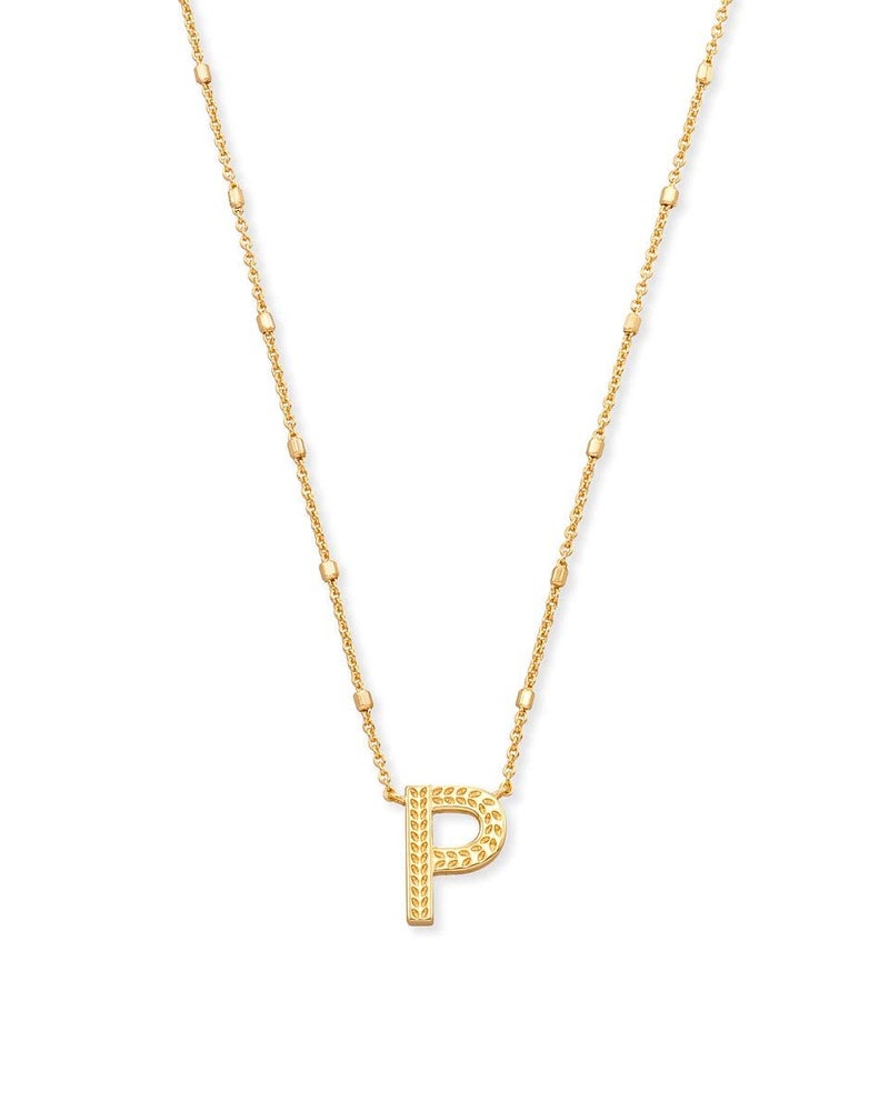 Kendra Scott Letter P Pendant Necklace for Women, Fashion Jewelry, 14k Gold-Plated Brass, Gold Metal, Letter P - Image 1