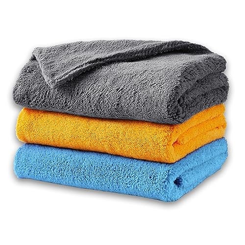 MAX Microfiber Cloth for Car (550 GSM, 3 Pc, 40 x 40 cm) Softest & SAFEST Ever Edgeless Coral Fleece Microfiber Cloth Towel for Car Cleaning, Drying, Buffing & Polishing - Image 1