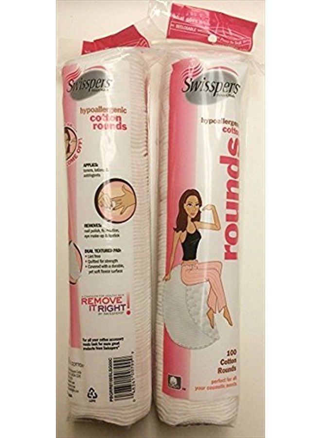 Swisspers Cotton Rounds, 100 Count, 2pk - Image 2