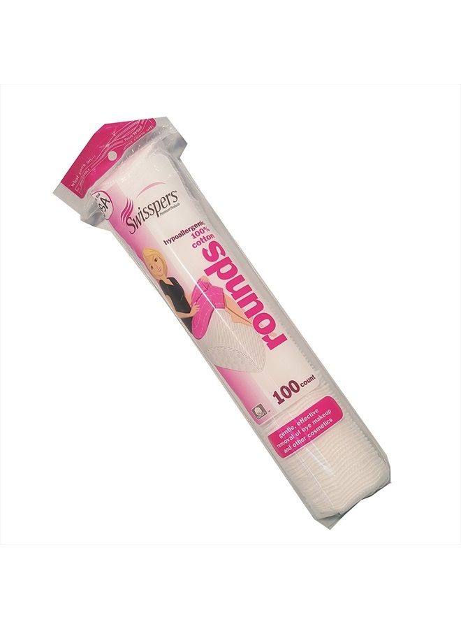 Swisspers Cotton Rounds, 100 Count, 2pk - Image 1