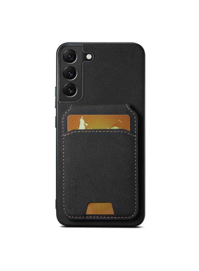 The Bros Case For Samsung Galaxy S22+ 5G H02 Litchi Leather Card Wallet Stand Back Phone Case