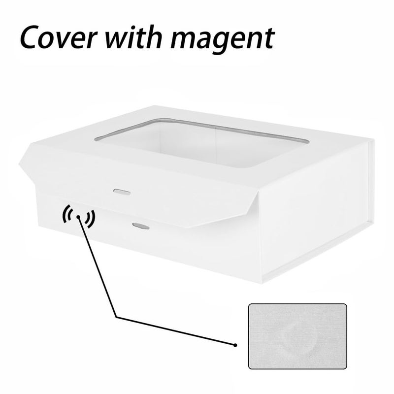 PLINJOY White Gift Box for Presents with Ribbon 10.8x7.5x3.5 Inches Clear Gift Box with Window Magnetic Closure Gift Boxes with Lids - Image 5
