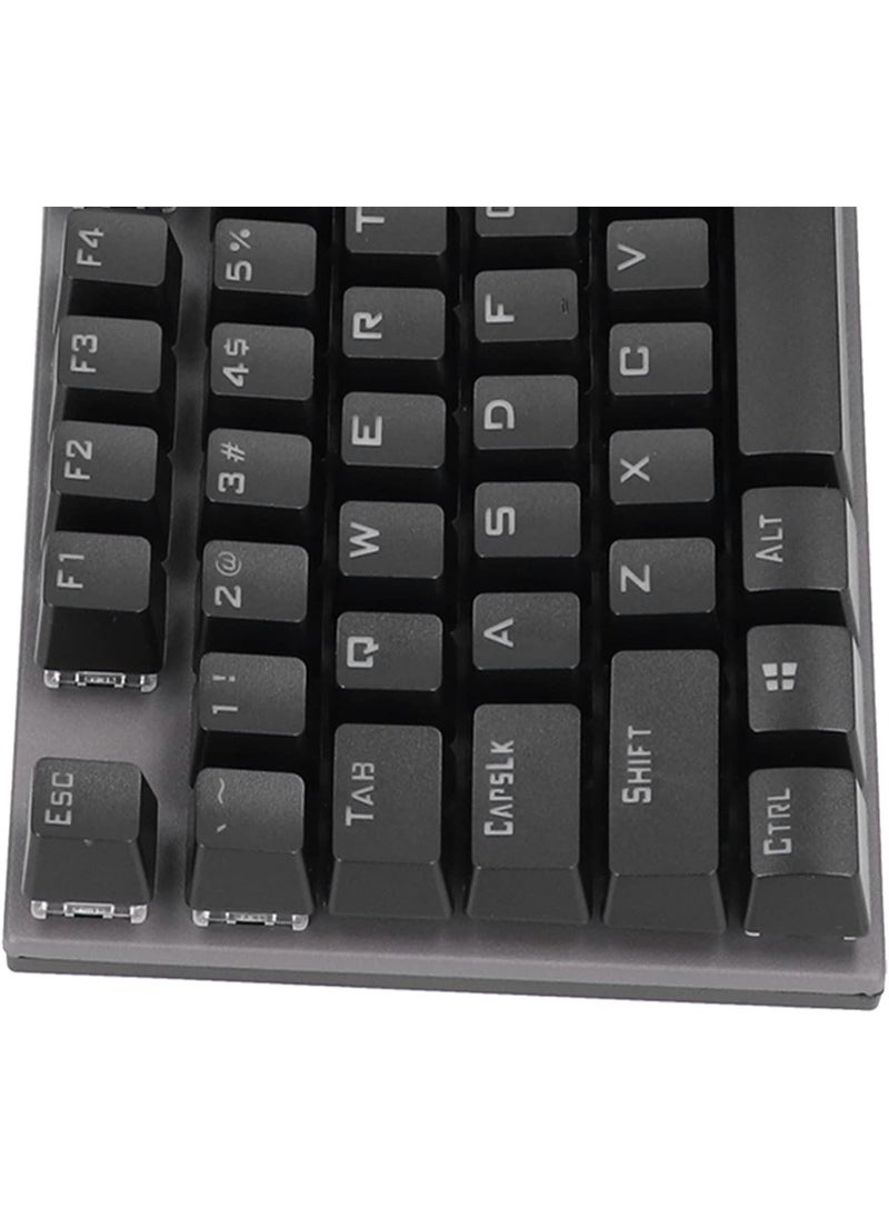 Mechanical Gaming Keyboard, Ergonomic USB Keyboard, 104 Keys, Plug and Play, Ergonomic Non Slip, for Gaming Office - Black