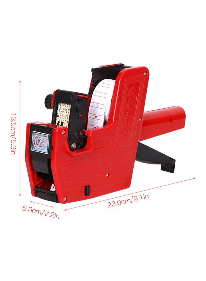 NIBEMINENT 8-Digits Price Labeller Pricing Machine Kit 13.5x5.5x23cm Red/Black - Image 2