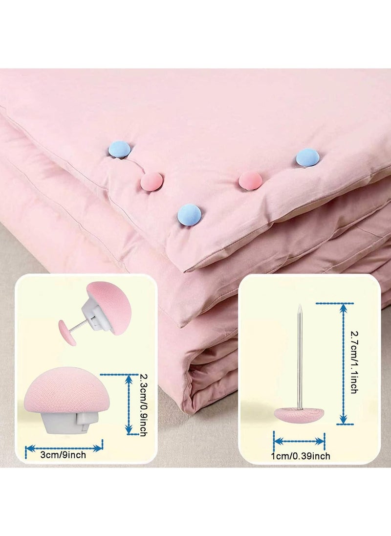 Oasisgalore 16 Pc Pink Mushroom Duvet Clips, Non-Slip with Buttons  - Image 4