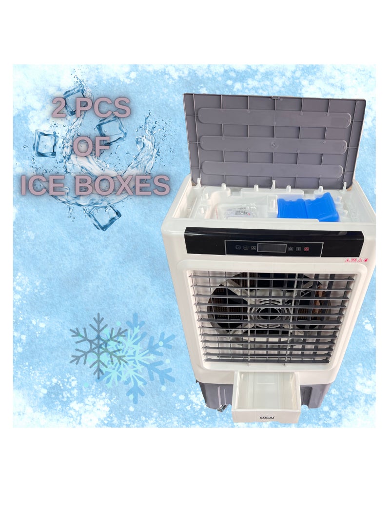 بوناي مبرد هواء محمول تبخيري سعة 120 لترًا لتخزين المياه محرك 550 وات 16000 متر مكعب / ساعة حجم هواء مرتفع 50-1000 منطقة قابلة للتطبيق لتبريد مساحة كبيرة في البيئات الداخلية والخارجية (BN-QB-10) - Image 5