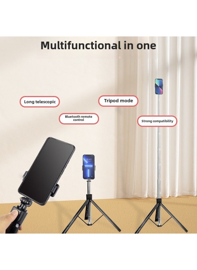 Generic Tripod Mobile Phone Selfie Stick Bluetooth Live Camera Universal Stand Portable Anti-shake Selfie Artifact Without Light-color:With Light  - Image 1