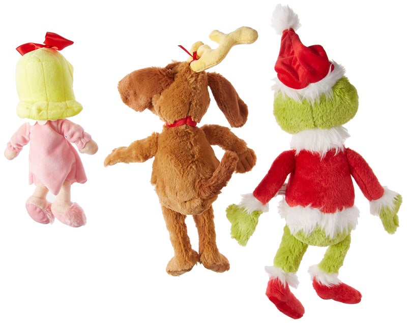 Aurora World Dr. Seuss Cindy Lou Who 12", Grinch Santa 19", & His Dog Max 18" Christmas Special Set of 3 Plush Toys, Multicolor - Image 2
