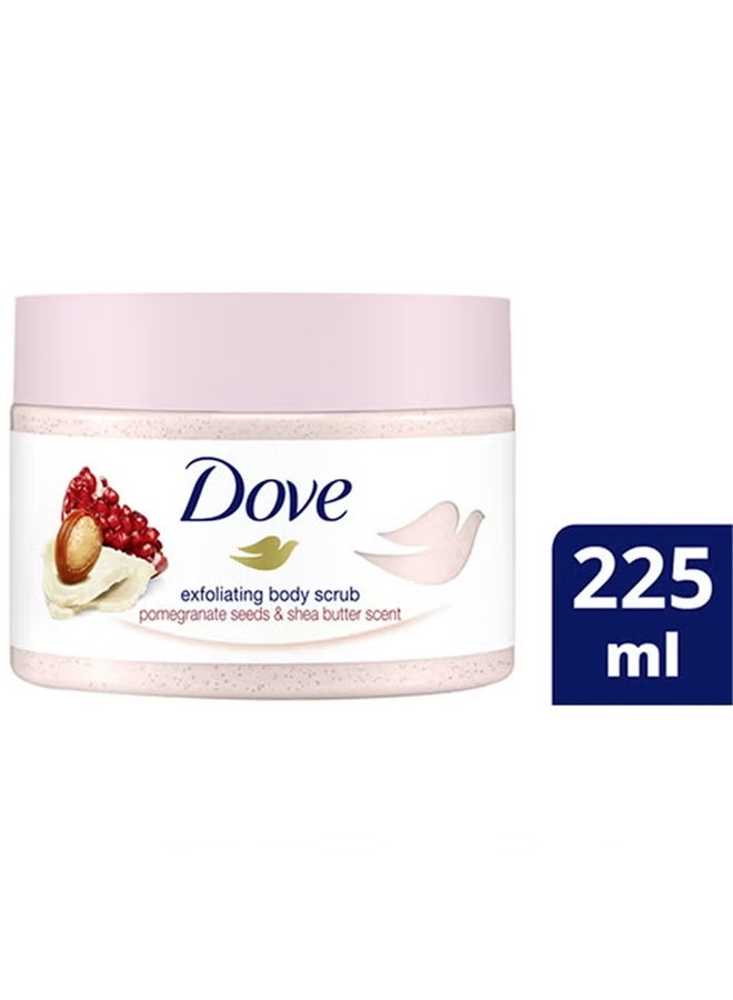 مقشر للجسم بخلاصة الرمان وزبدة الشيا لبشرة ناعمة طبيعياً وتغذية دائمة وردي 225ملليلتر