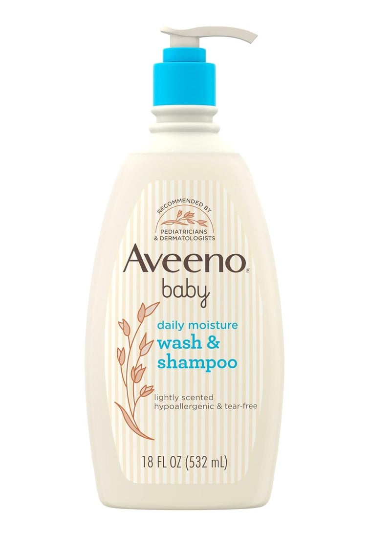 Aveeno Baby Aveeno Baby Gentle Wash & Shampoo With Natural Oat Extract, Tear-Free &, Lightly Scented, 18 Fl. Oz 